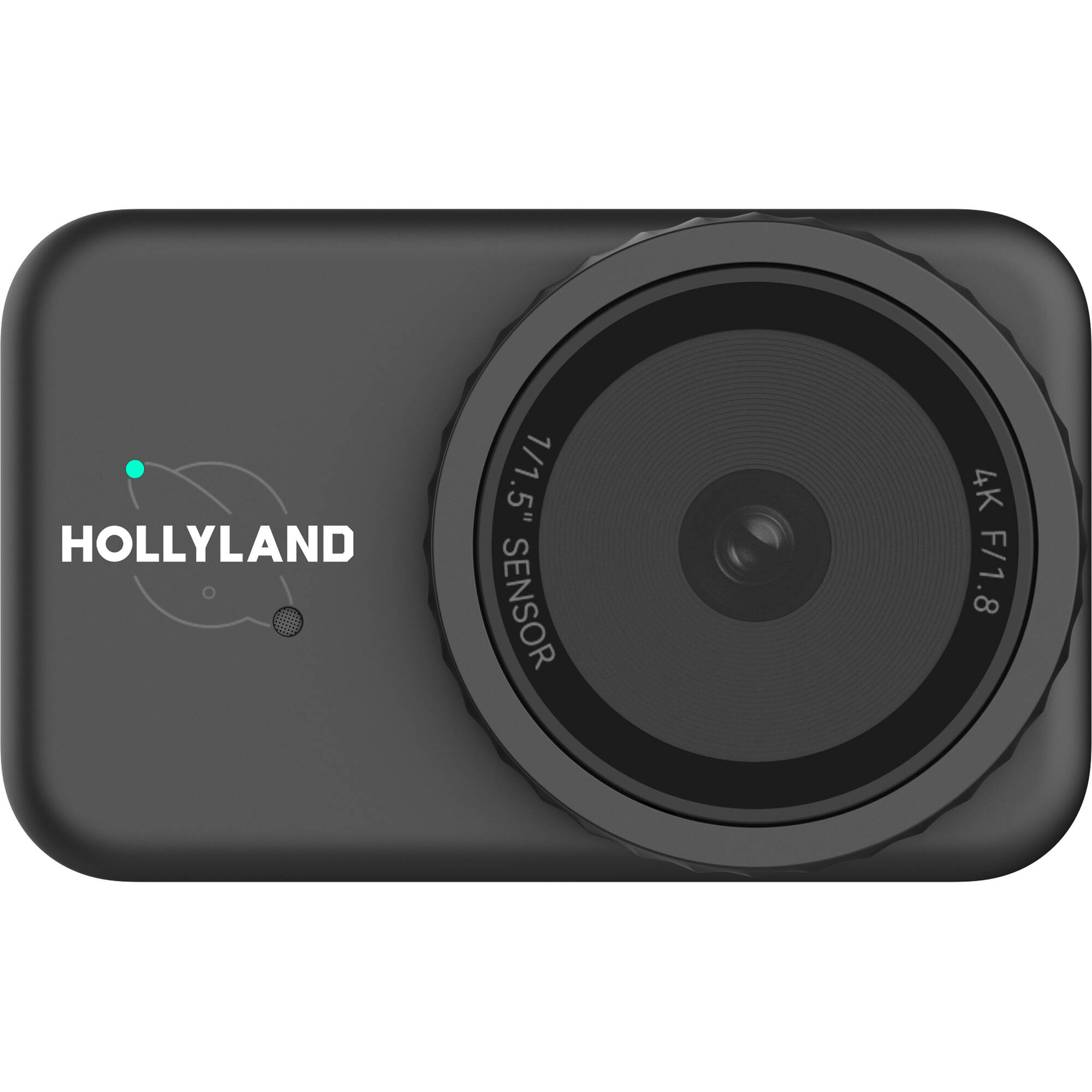 Hollyland Lyra 4K UHD webcam for video conferencing with built-in microphone, sleek black design, and adjustable mount.