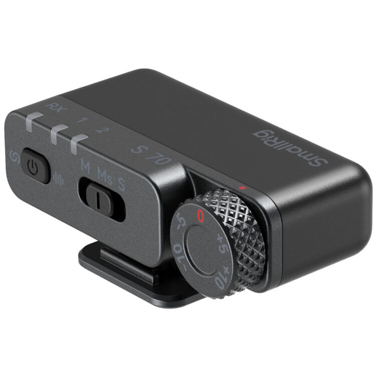 SmallRig S70 wireless microphone system with 2 transmitters, 2 receivers, and charging case for professional audio recording