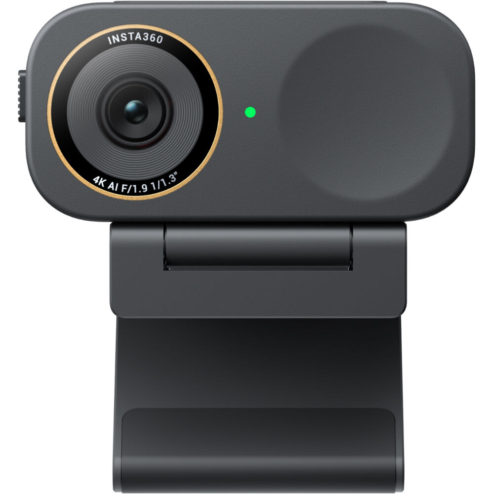 Insta360 Link 2C Pro video conferencing camera with adjustable lens and built-in microphone, designed for professional virtual meetings.