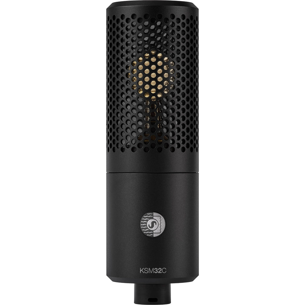Shure KSM32C/SM condenser microphone from the Studio Kit, shown with detailed metal grille and connection port.