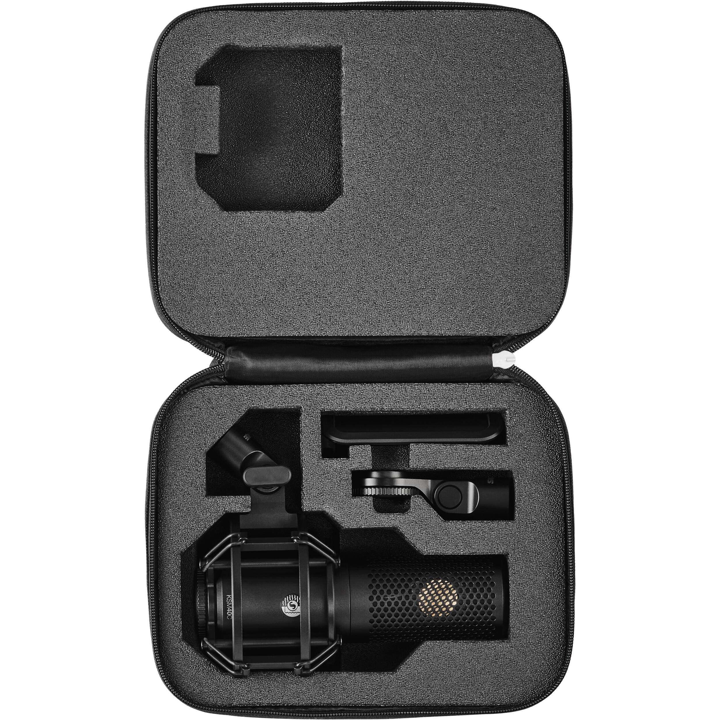 Shure KSM40C condenser microphone with professional-grade build and cardioid pickup pattern, suitable for studio recording.