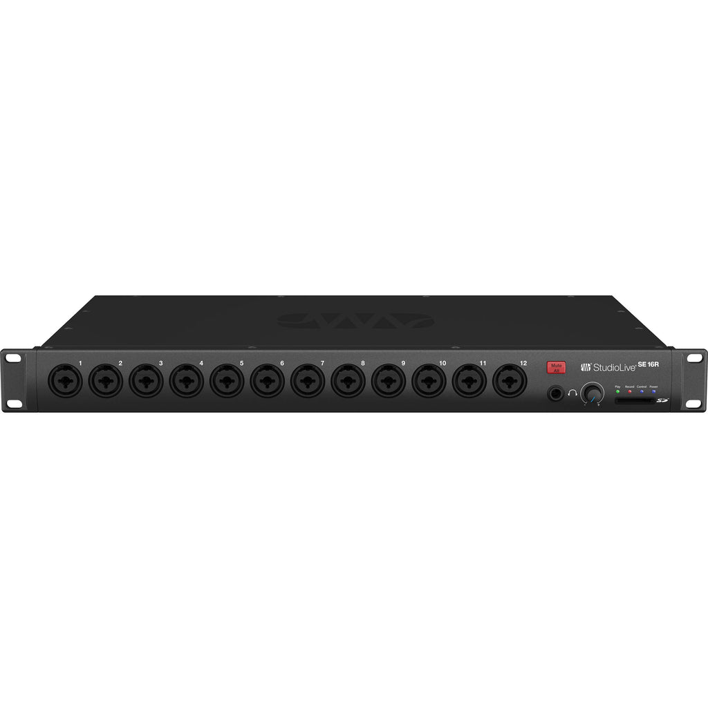 PreSonus StudioLive Series III SE 16R digital mixer with touchscreen controls and multiple input channels.