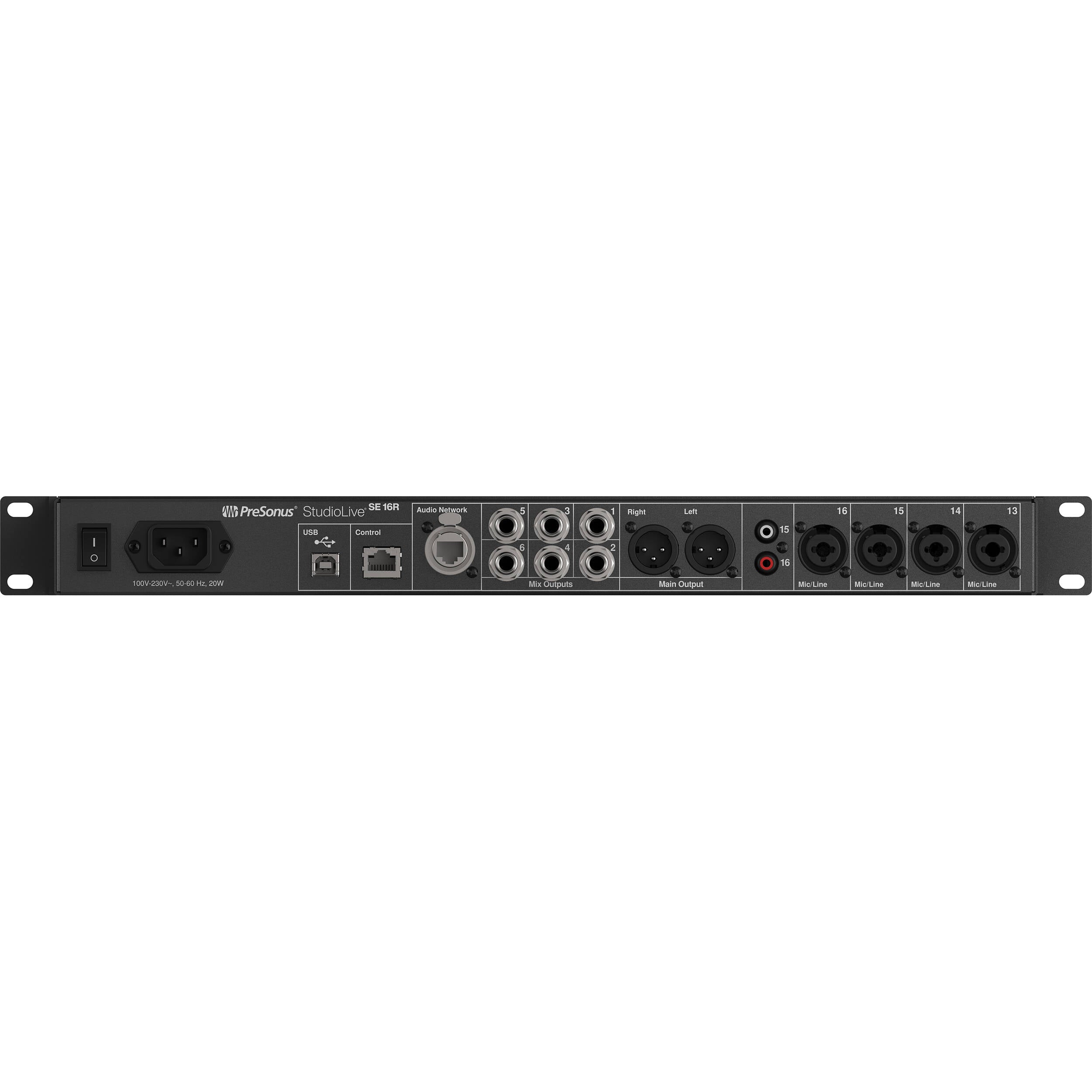 PreSonus StudioLive Series III SE 16R digital mixer with touchscreen, knobs, and input/output ports for live sound mixing.