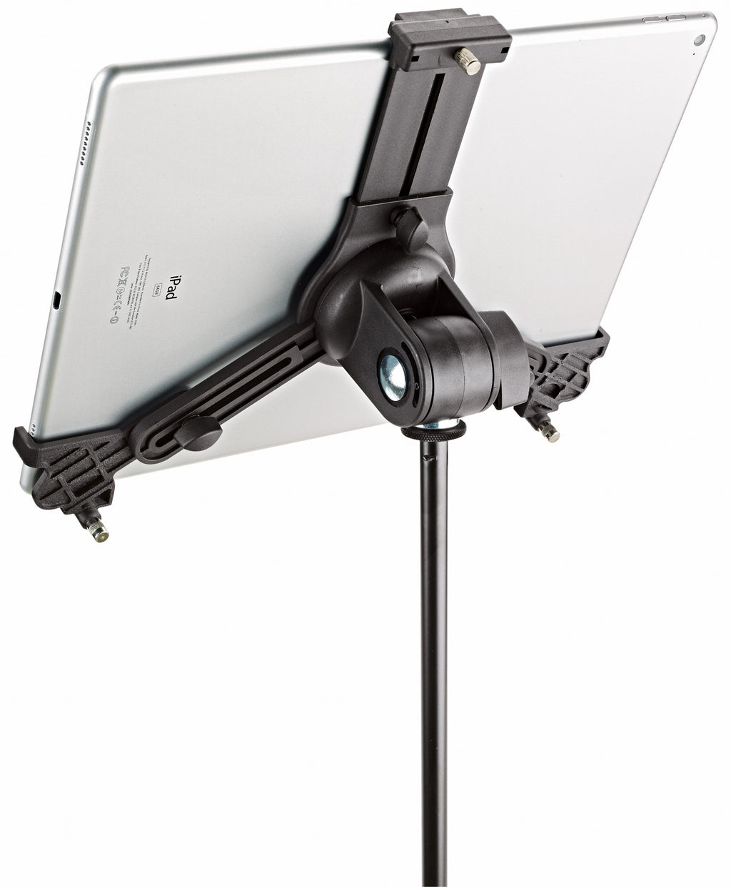 K&M 19790 multimedia microphone stand with adjustable height and flexible holder for studio or stage use.