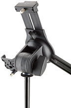 K&M 19790 microphone multimedia stand with adjustable arm and black finish, designed for studio and stage use