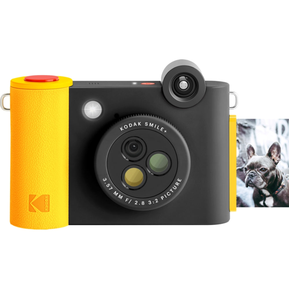 Kodak Smile+ instant compact camera with colorful design and lens, ready to capture and print photos instantly.