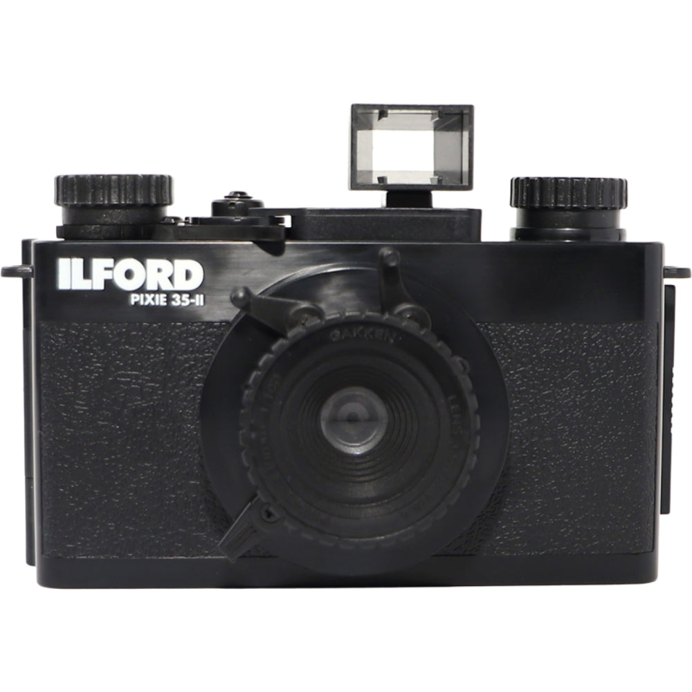 Ilford Pixie 35-II instant compact camera with black body and lens, designed for quick photo capturing and easy use.