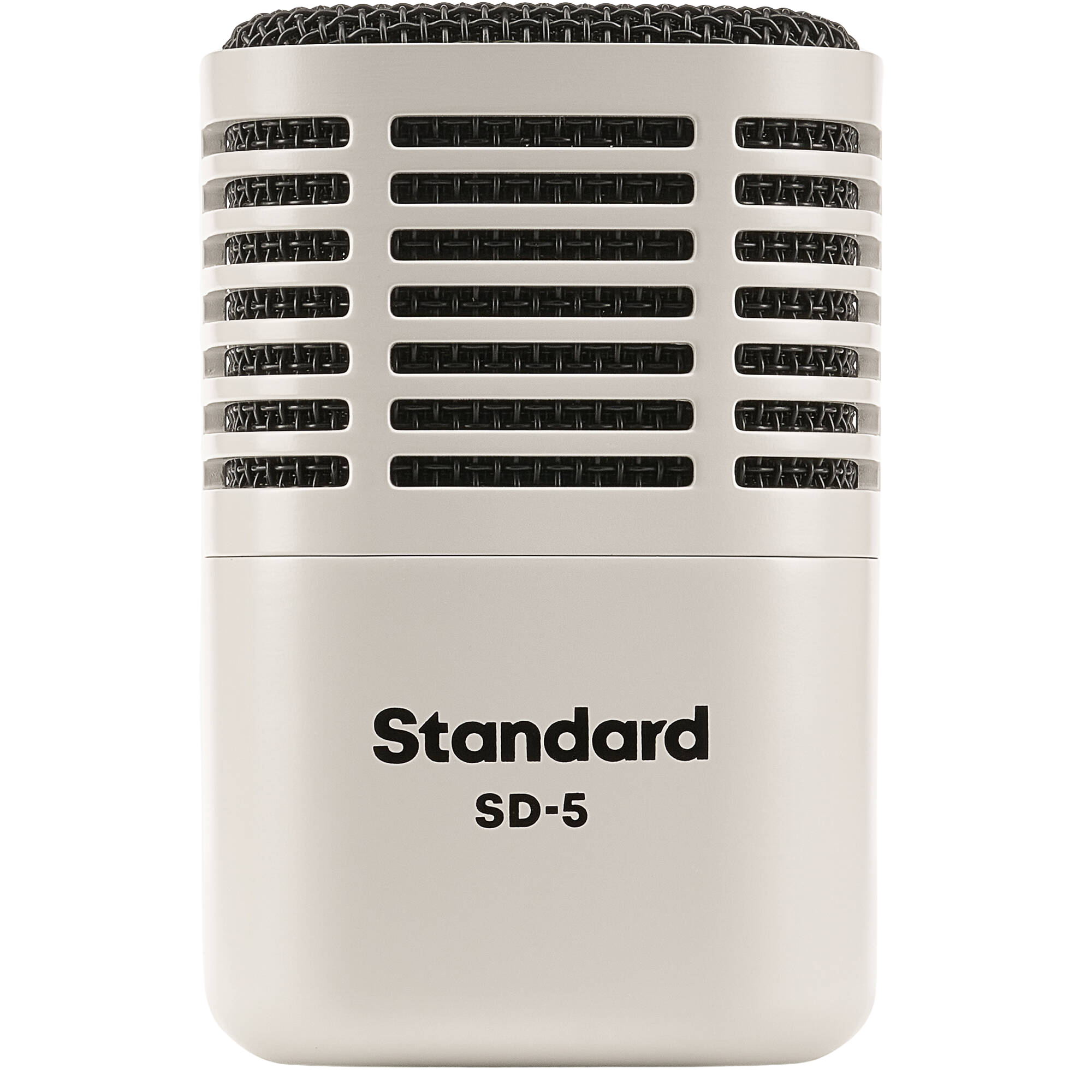 Universal Audio SD-5 dynamic microphone shown with a black grille and body, ideal for professional audio recording.