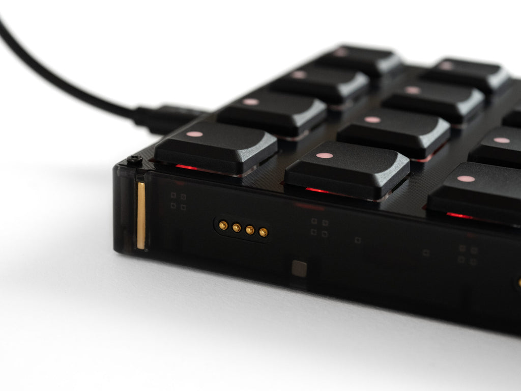 Close-up of Intech Studio BU16 Series 3 MIDI controller with knobs and buttons for music production.
