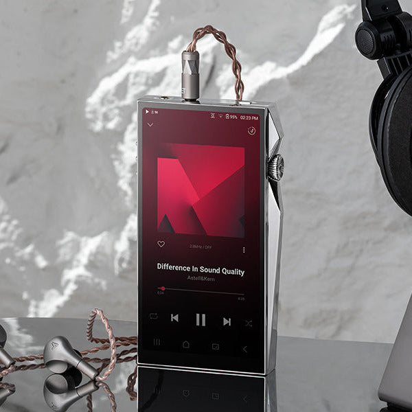 Astell&Kern A&ultima SP4000 portable music player with a sleek black design and high-resolution display screen.