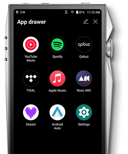 Astell&Kern A&ultima SP4000 portable music player with large touchscreen display and sleek black design.