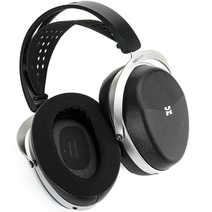 HiFiMAN Audivina LE wired headphones with over-ear design and black finish, featuring detailed ear cups and headband.