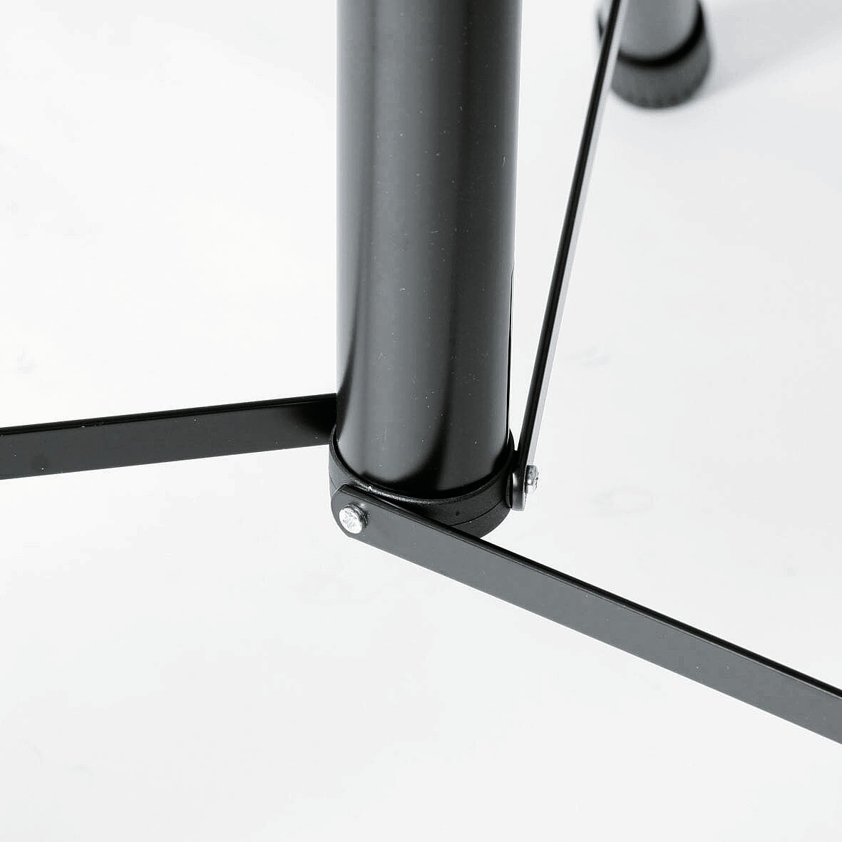 K&M 21436 PA speaker stands with adjustable height and sturdy metal construction for professional audio setups.