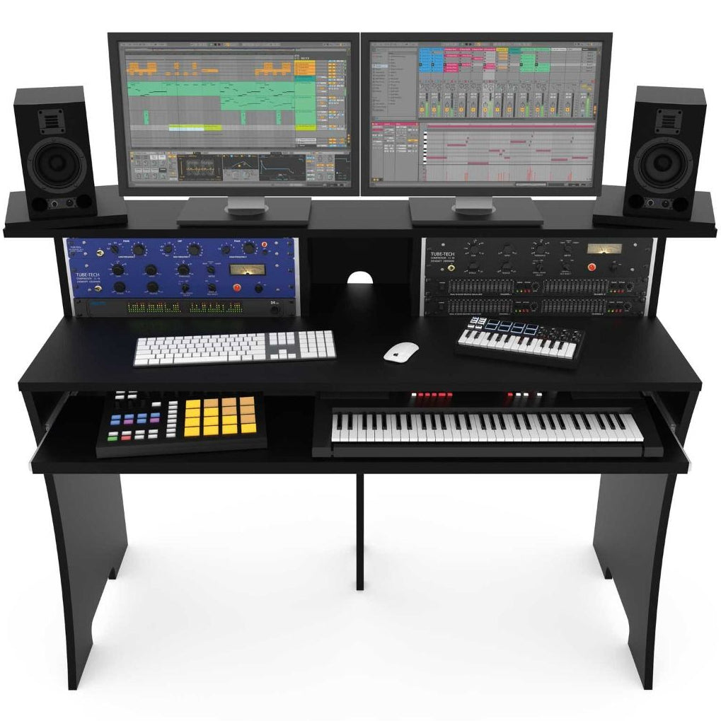 Glorious Studio Workbench, professional-grade furniture for creative workspace, featuring a sturdy wooden surface and metal frame.