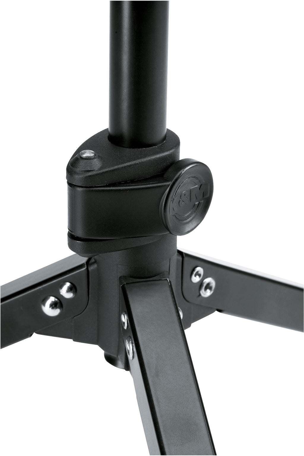 K&M 23150-3 desktop microphone stand with adjustable arm and sturdy base for professional audio setup.