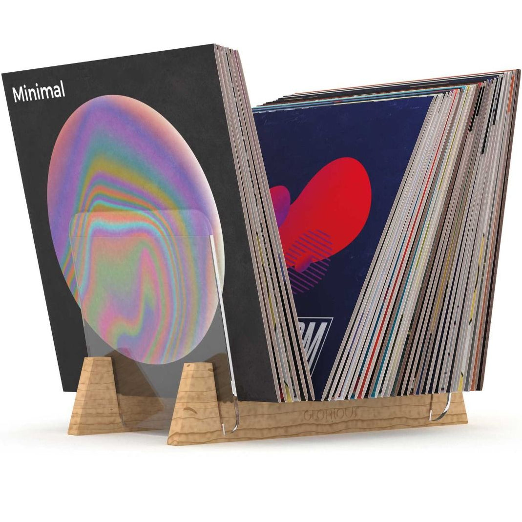 Glorious Record Stand 75 turntable accessory with sleek design, compatible with turntables for optimal vinyl record storage and display.
