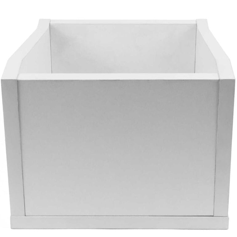 Glorious 7" Record Box Advanced 110 DJ table and furniture for vinyl record storage, black with sturdy construction.