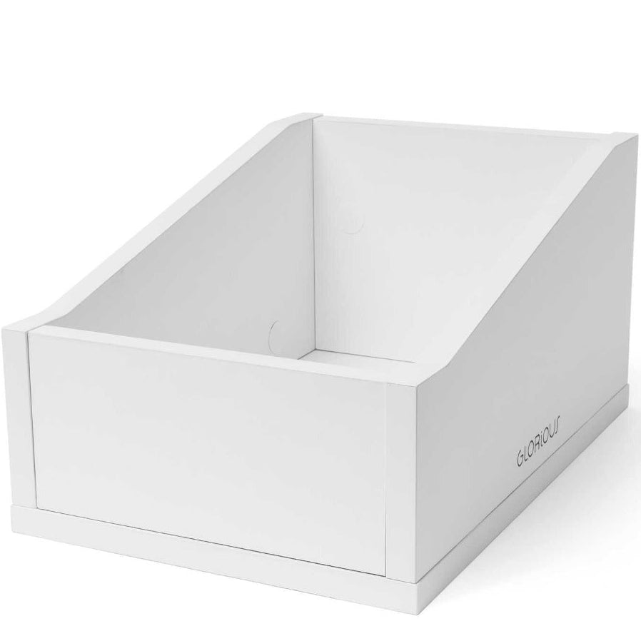 Glorious 7-inch record box for DJ tables and furniture, featuring sturdy construction and sleek black design.