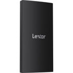 Lexar SL300 portable external SSD drive with sleek black design and compact size for fast data storage and transfer