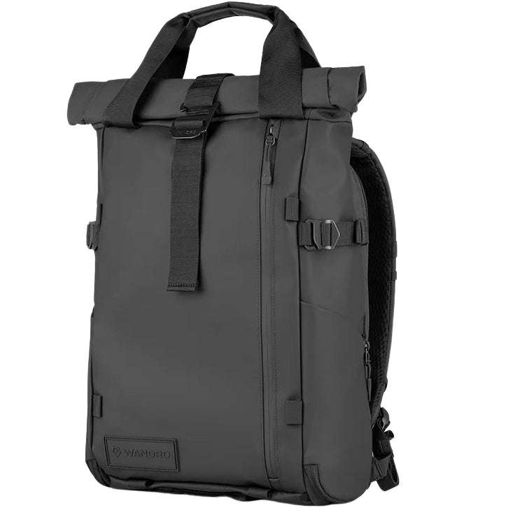 Wandrd Prvke bag designed for video equipment storage with multiple compartments and rugged black exterior.