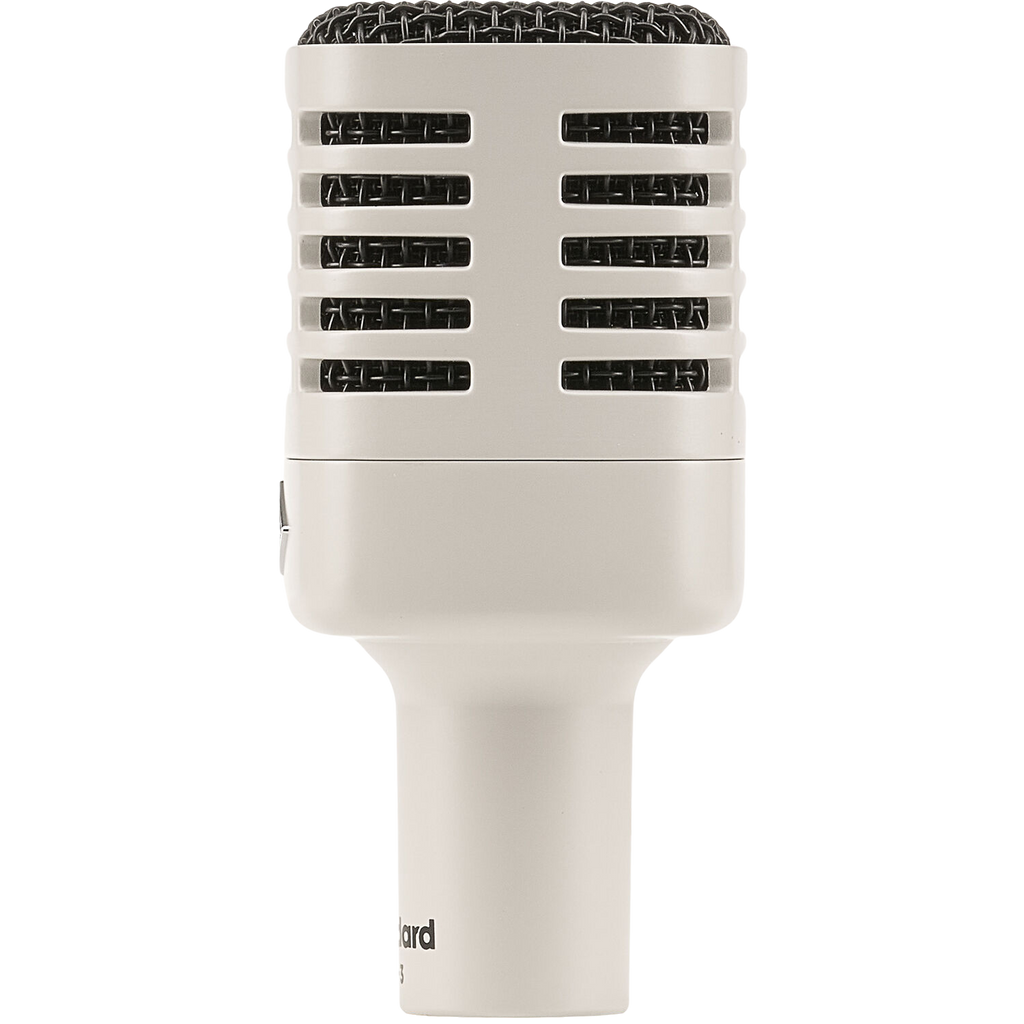 Universal Audio SD-3 dynamic microphone shown with its sleek black body and grille, designed for professional audio recording.