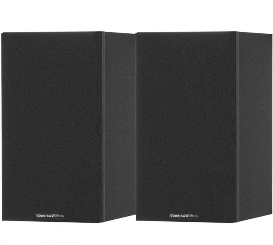 Bowers & Wilkins 607 S3 passive bookshelf speakers with black finish, showcasing the compact design and front grille.