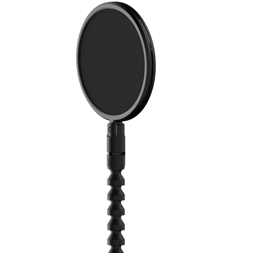 Pop Audio microphone pop filter fabric set with three cloth filters for reducing vocal plosive sounds during recording.