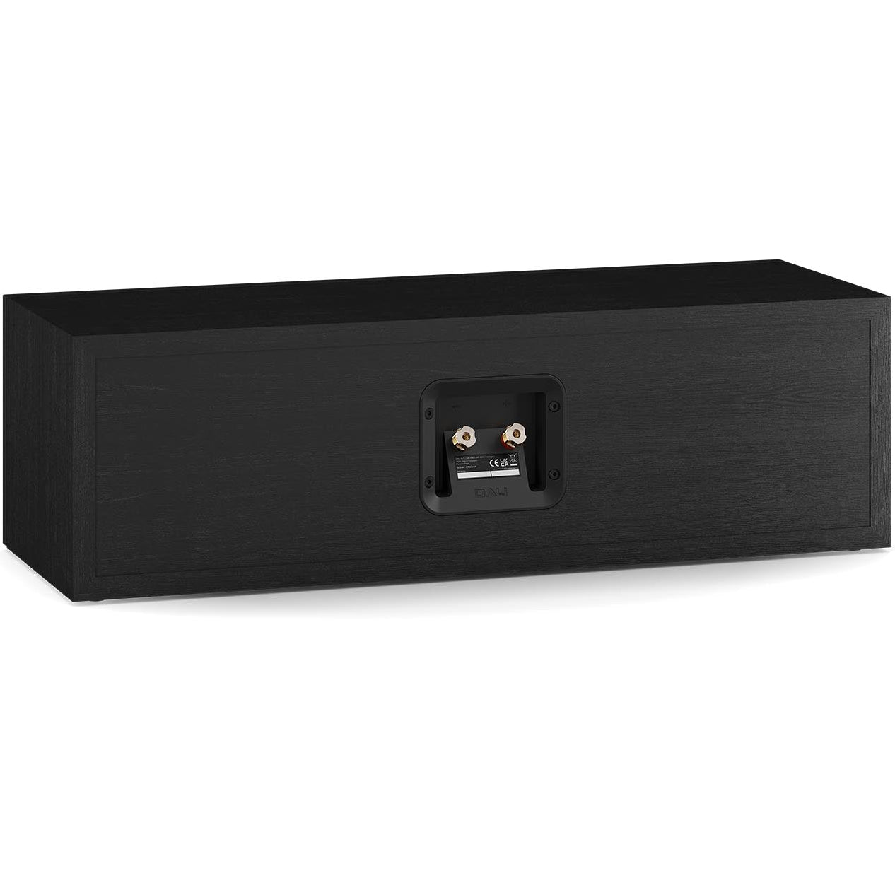 DALI Sonik Cinema center speaker with sleek black design, featuring multiple drivers for home theater audio.
