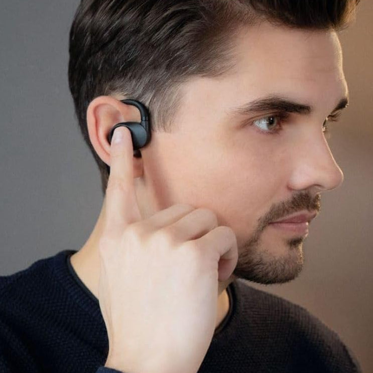Beyerdynamic Verio 200 wireless in-ear headphones with black earbuds and inline controls, designed for portable audio use.