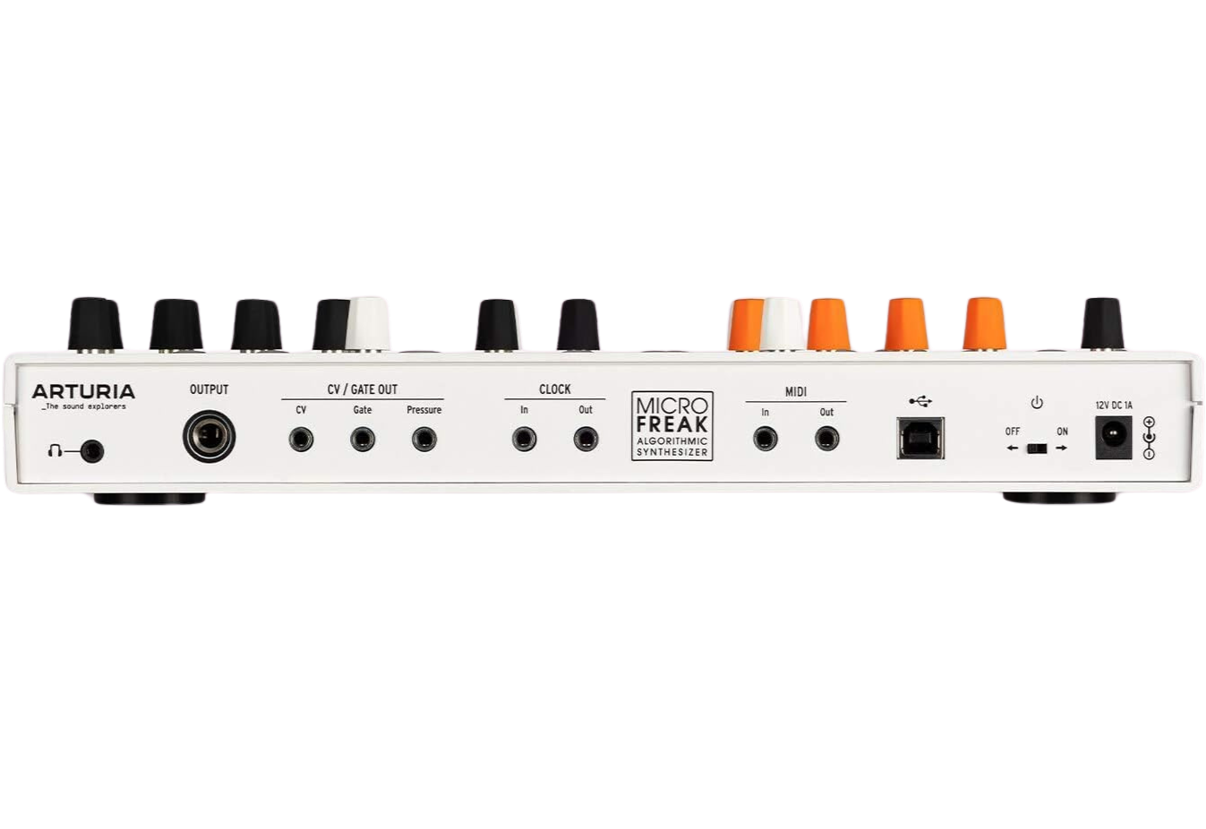 Arturia MicroFreak Vocoder Edition synthesizer with red casing and control knobs, showcasing its compact design and modern features.