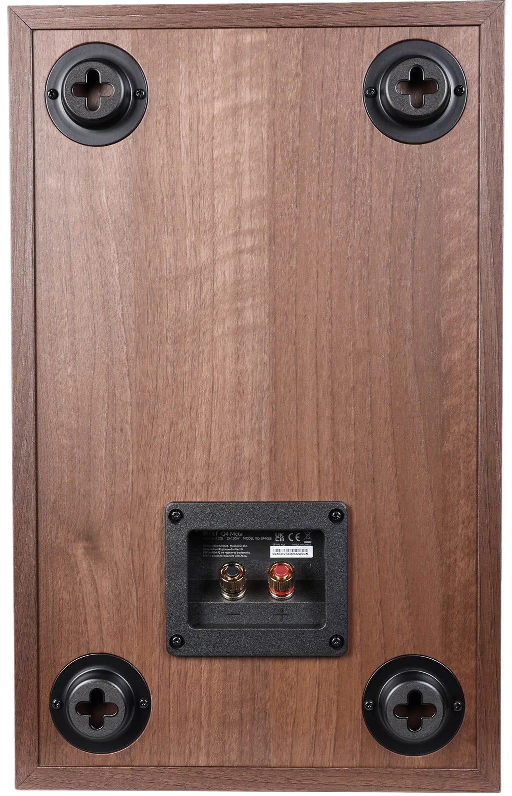 KEF Q4 Meta in-wall and outdoor speakers with sleek black grille and modern design for high-quality home audio installation.