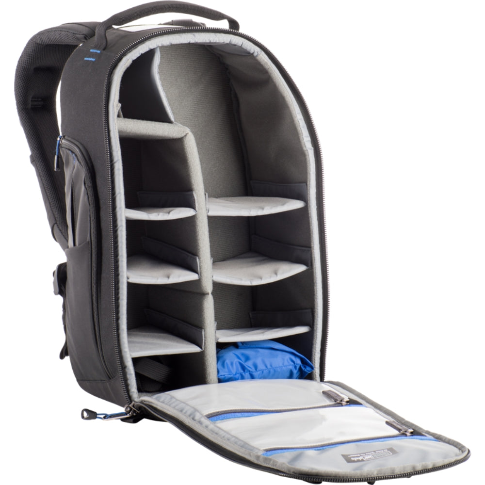 Think Tank StreetWalker Pro V2.0 video equipment bag with multiple compartments and padded straps for comfortable carrying.