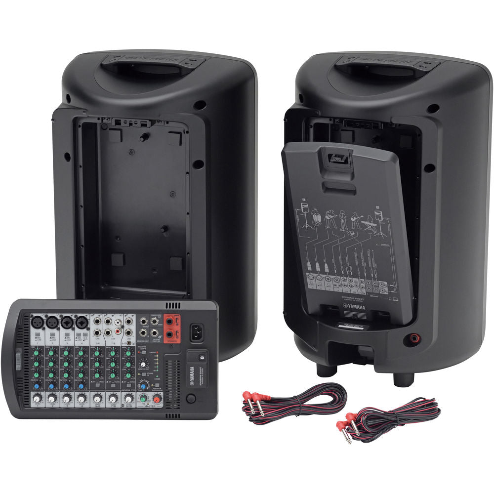 Yamaha Stagepas 600BT portable PA speaker system with built-in Bluetooth connectivity and multiple input options.