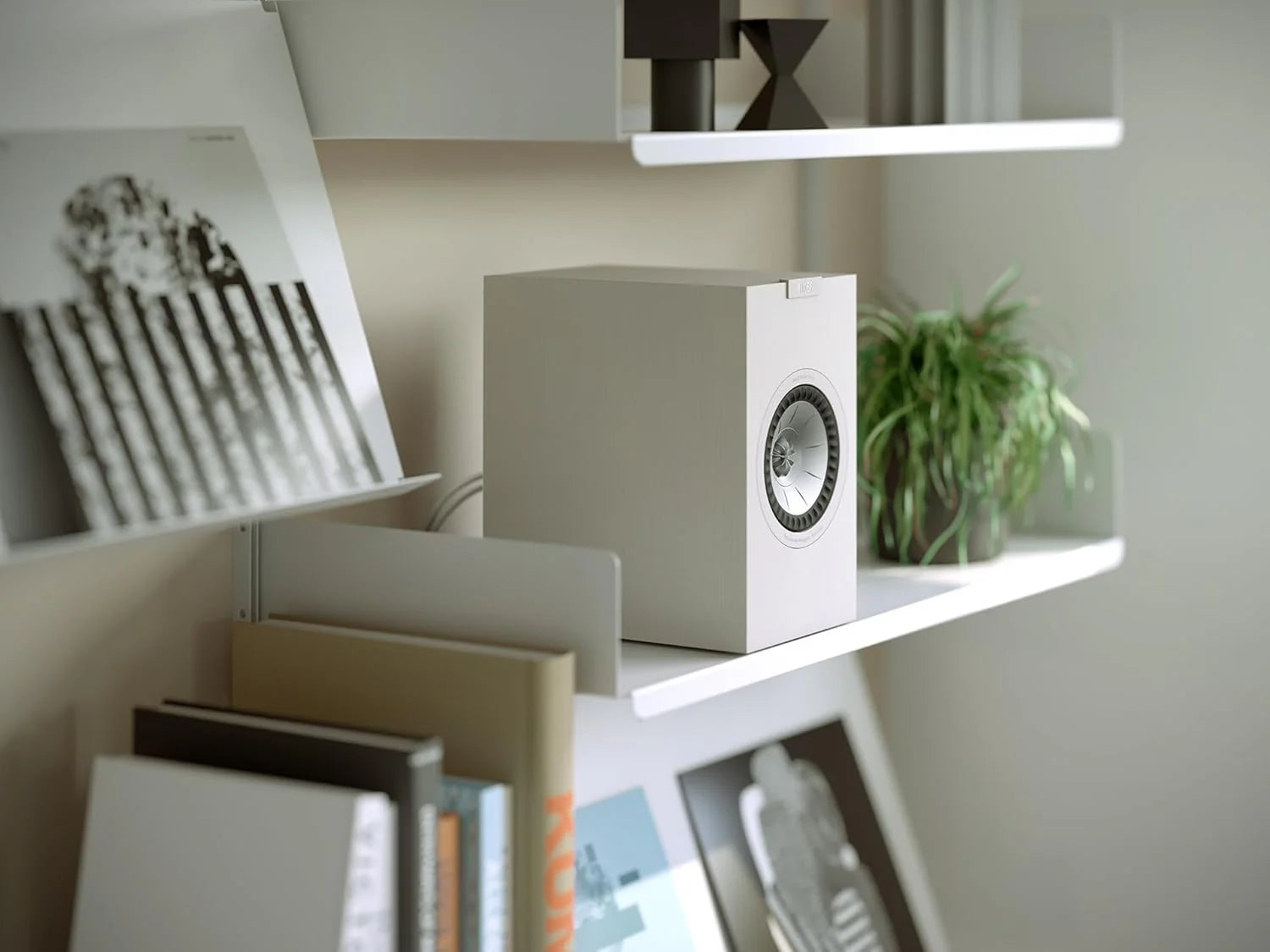 KEF Q3 Meta passive bookshelf speakers with sleek black finish and modern design, showcasing high-quality audio speakers.