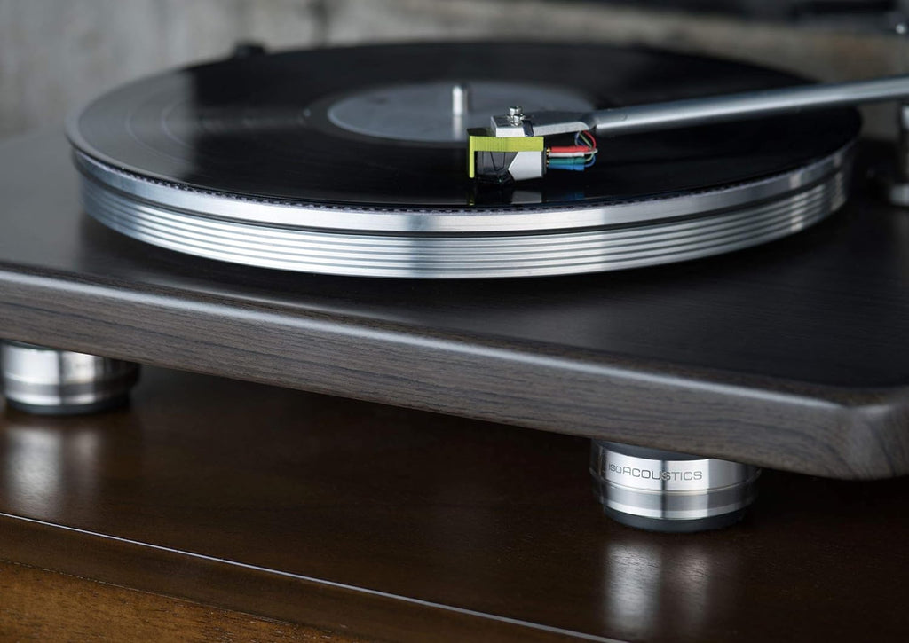 IsoAcoustics Orea Bronze speaker stands with sleek design and adjustable height for optimal audio performance.