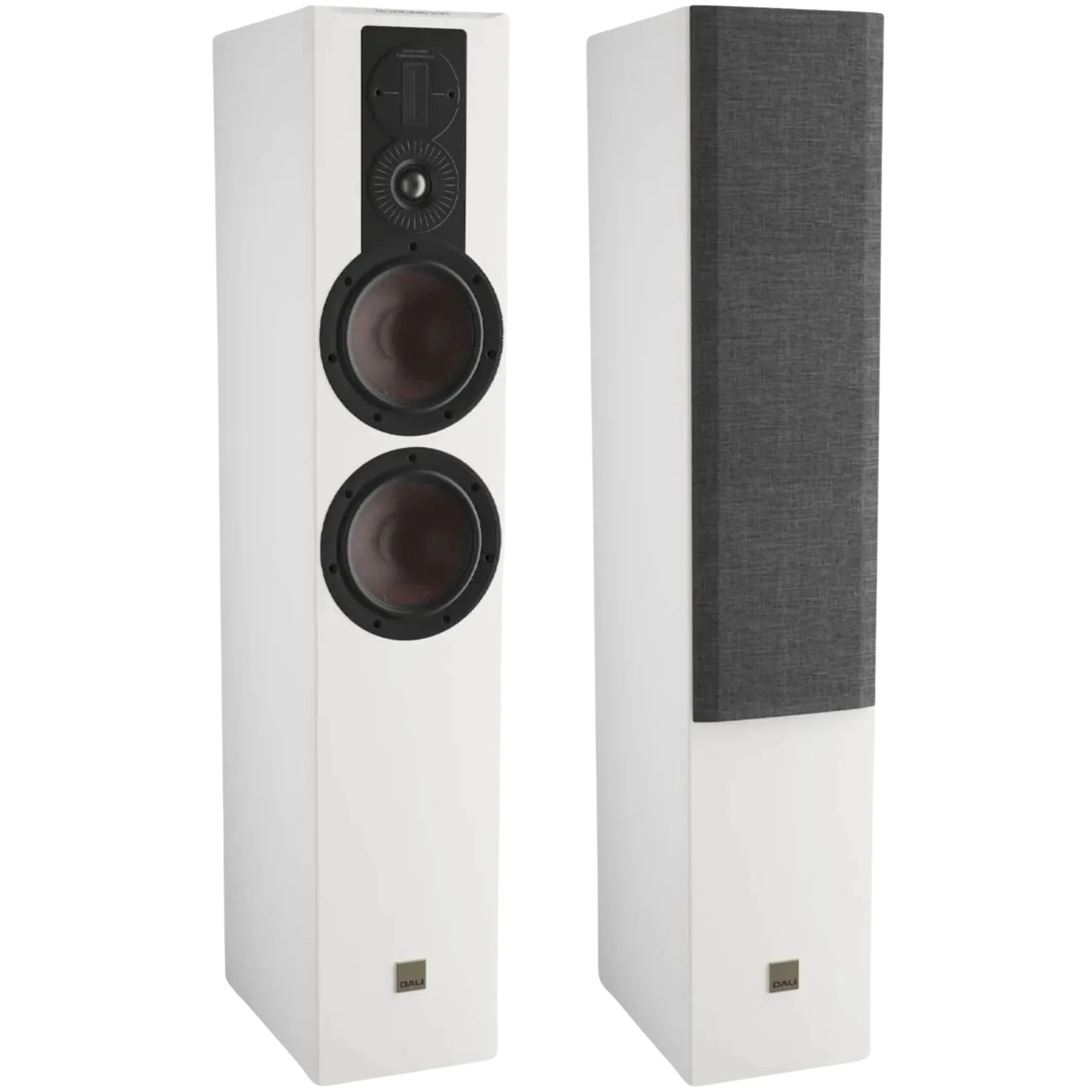DALI Opticon 6 MK2 passive floorstanding speakers with sleek black finish and modern design.