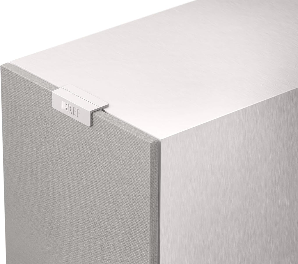 KEF Q Concerto Meta passive bookshelf speakers with black enclosures and modern design, shown in a close-up view.