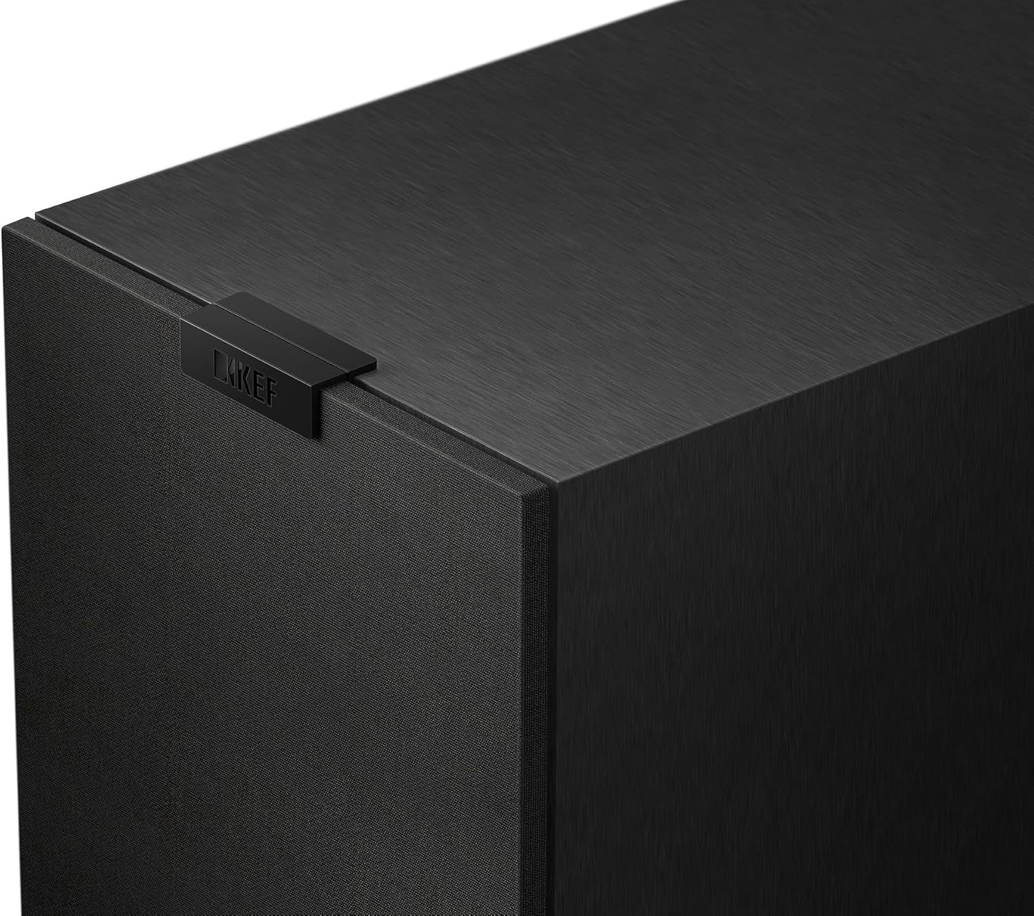 KEF Q3 Meta passive bookshelf speakers shown with sleek black finish and compact design for high-quality audio.
