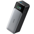 Anker 737 Power Bank PowerCore 24K portable charger with digital display and multiple USB ports for fast device charging.