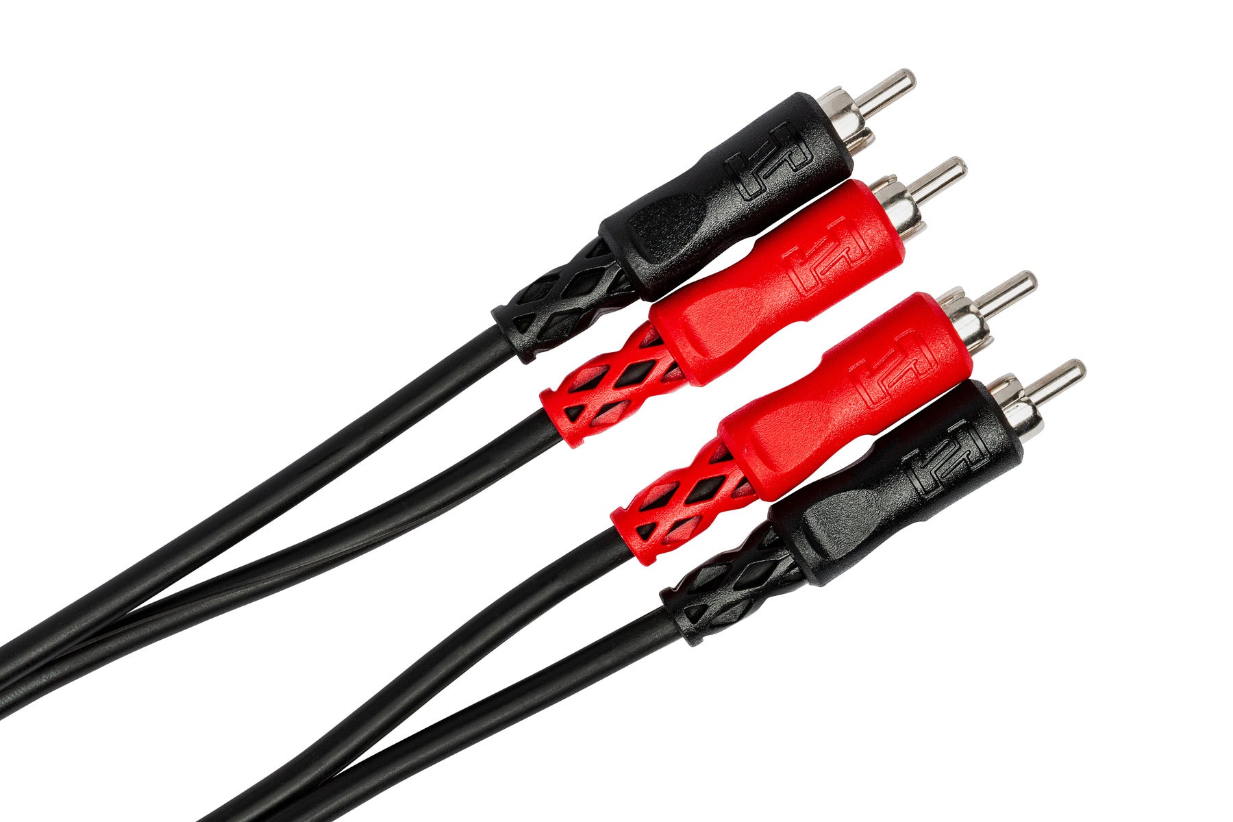 Hosa CRA-200 Dual RCA - Dual RCA Stereo cable, angled connector view