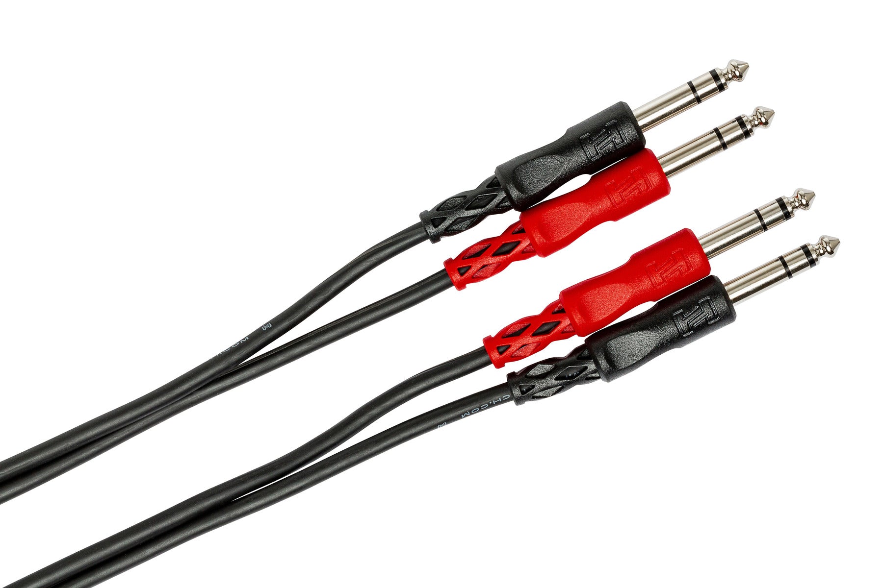 Hosa CSS-200 Dual 6.3mm TRS - Dual 6.3mm TRS cable, angled connector view