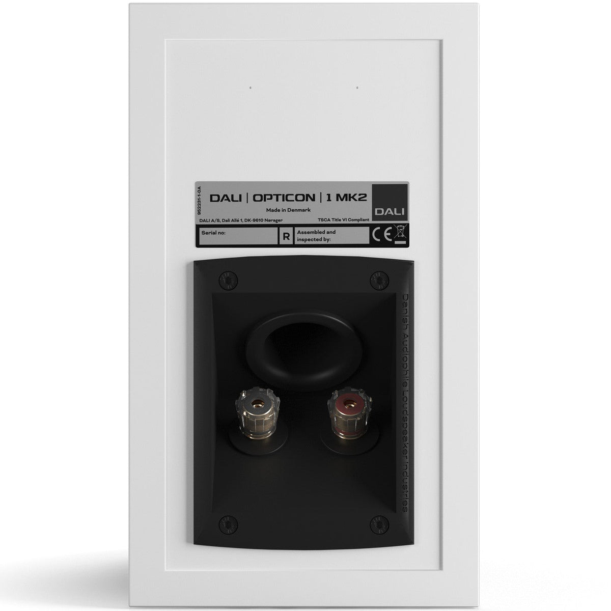 DALI Dali Opticon 1 MK2 passive bookshelf speakers in white, showing the front view with drivers and sleek design.
