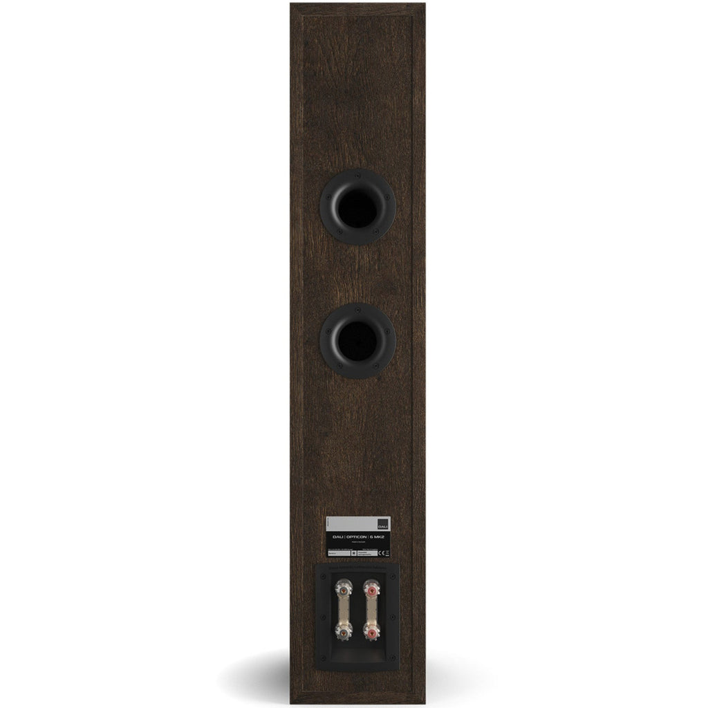 DALI Opticon 6 MK2 passive floorstanding speakers with sleek black finish and modern design for high-quality audio.