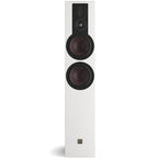 DALI Opticon 6 MK2 passive floorstanding speakers with sleek white finish and modern design, showcasing their large speaker drivers.
