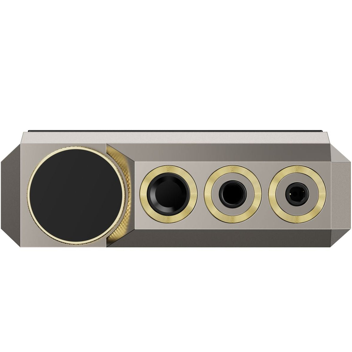 FiiO M27 portable music player with large touchscreen display and sleek black design, showcasing buttons and control interface.