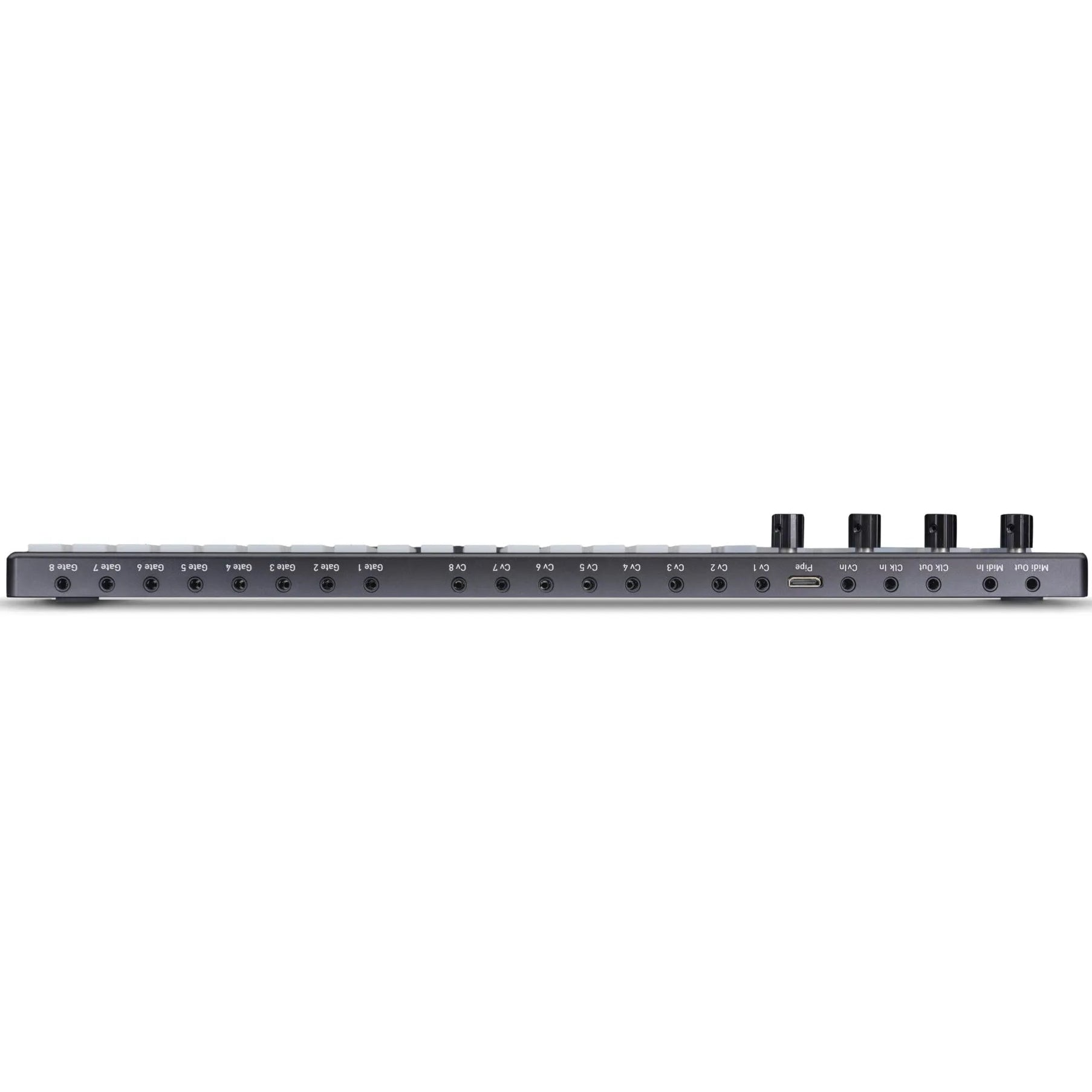OXI Instruments One MKII sequencer with white side panels, compact electronic device for music sequencing and performance.