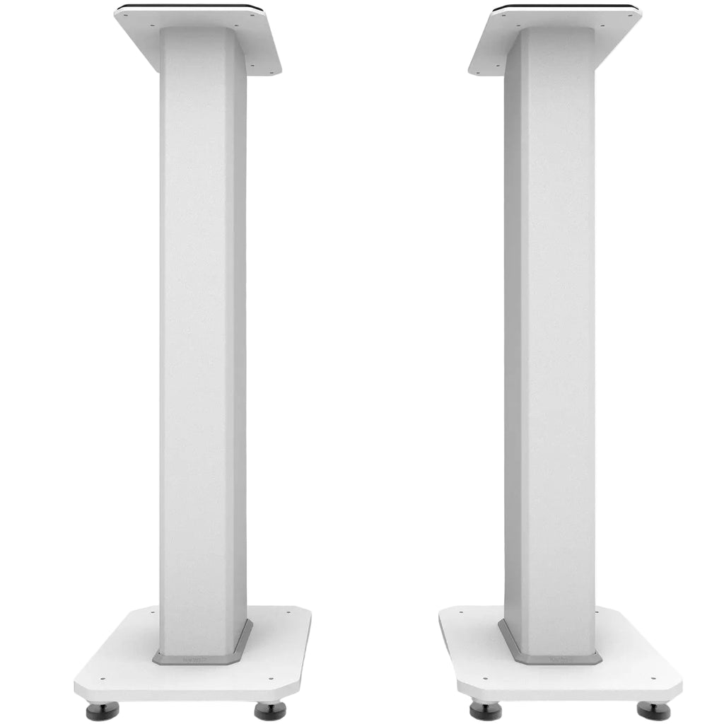 Kanto Audio SX30 speaker stands shown from the front, designed to elevate and support audio speakers for optimal sound quality.