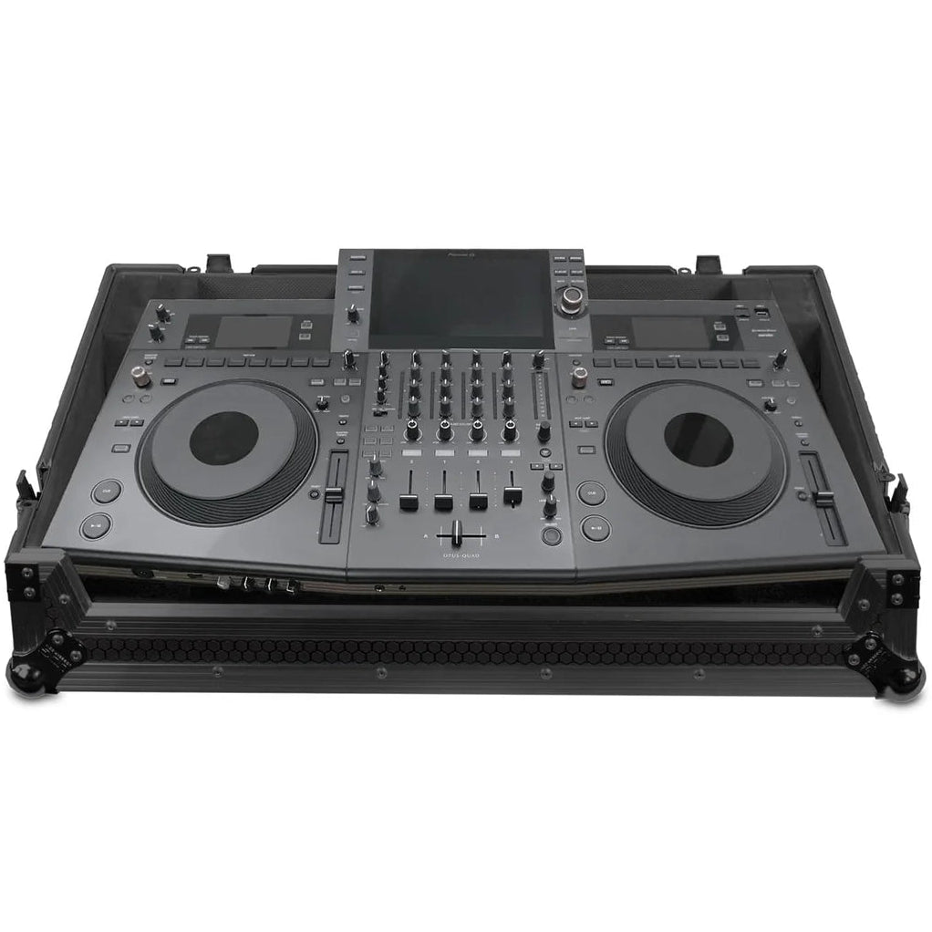 Black UDG Ultimate Flight Case for Pioneer Opus-Quad DJ equipment, featuring sturdy construction and protective design.