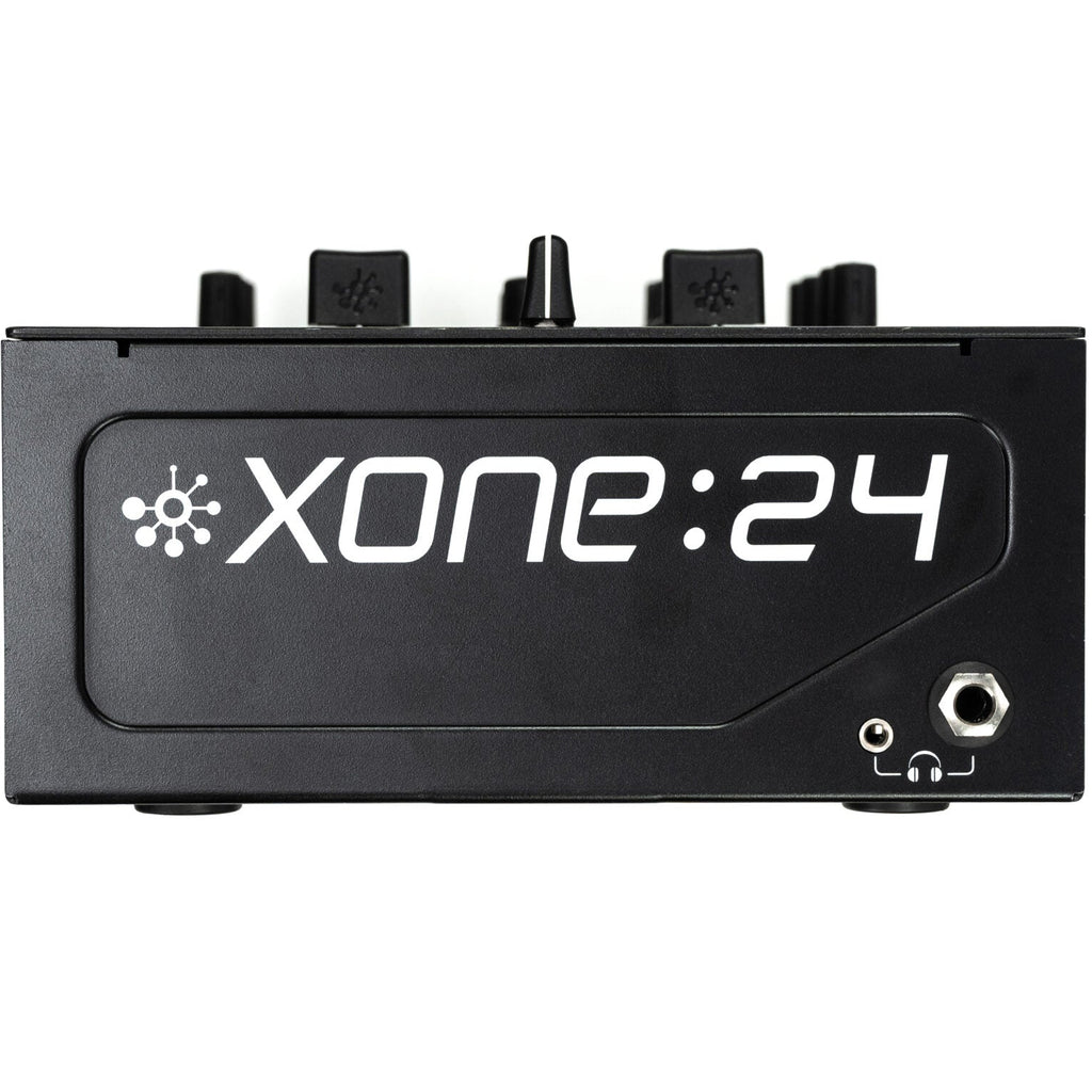 Allen & Heath Xone:24 DJ mixer with dual channels, colorful controls, and professional audio interface for mixing and DJing.
