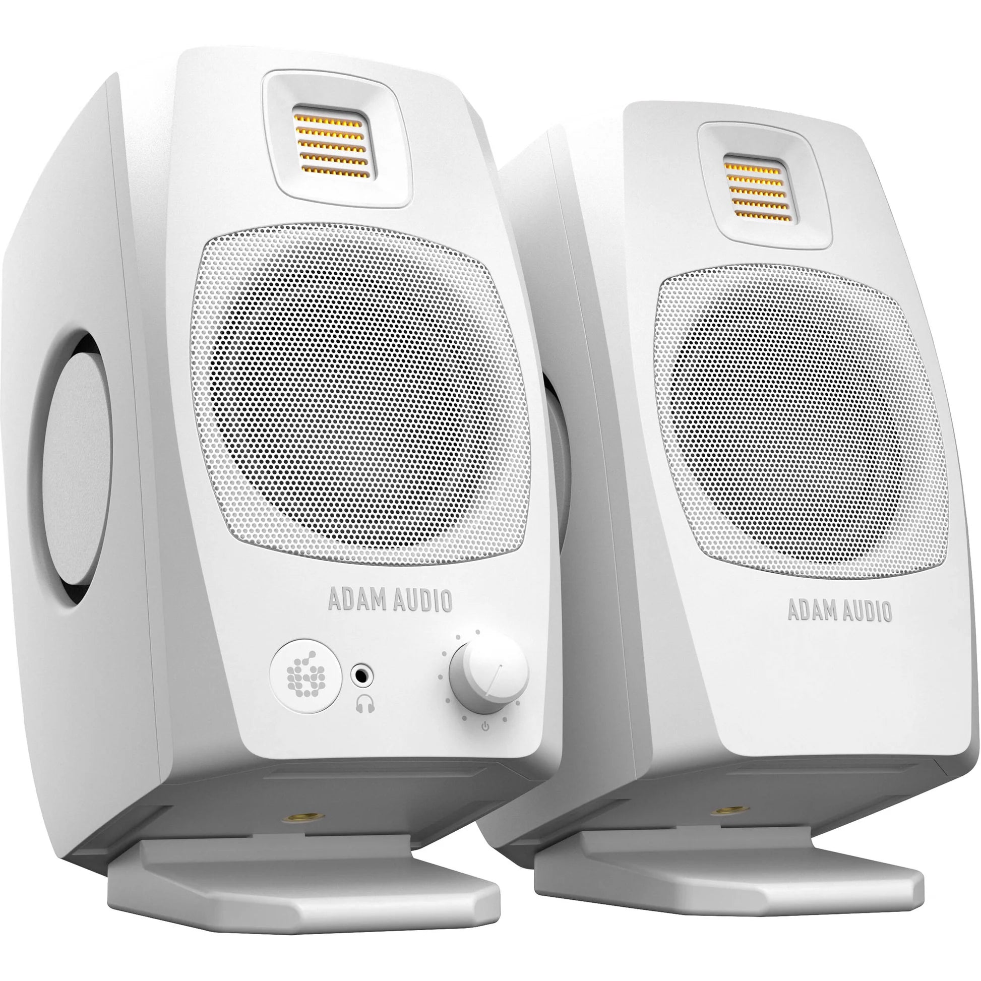 Adam Audio D3V active studio monitor, in black, lifestyle setting